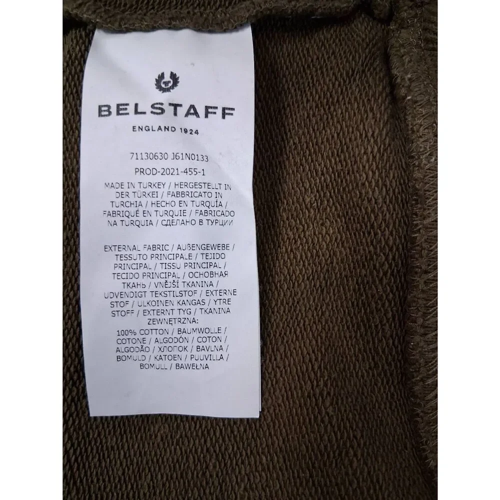 Belstaff mens medium army green sweatshirt pullover longsleeve